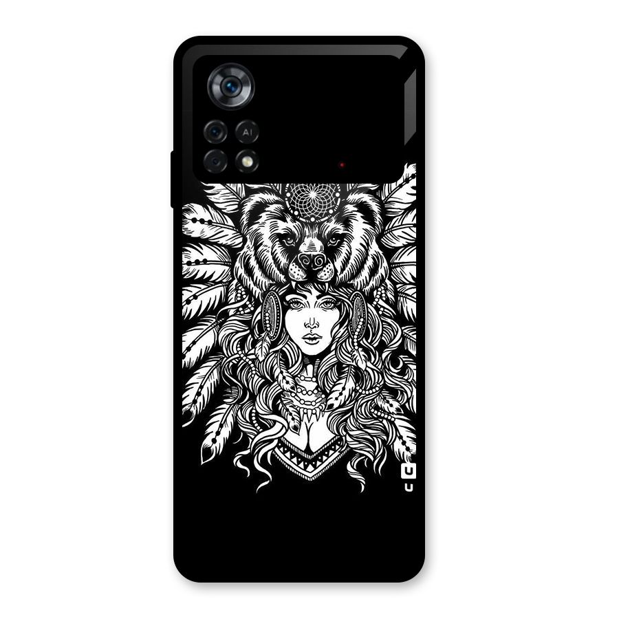 Girl Pattern Art Glass Back Case for Poco X4 Pro 5G