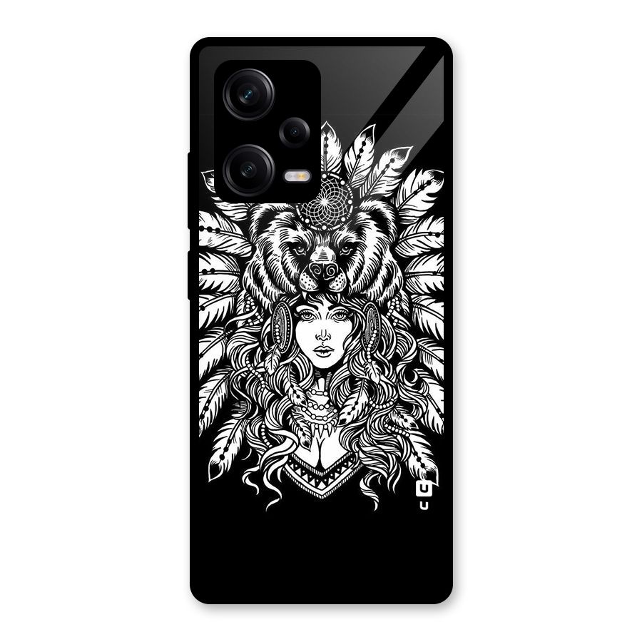 Girl Pattern Art Glass Back Case for Redmi Note 12 Pro