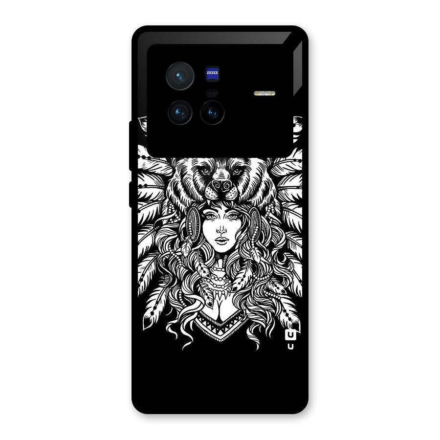 Girl Pattern Art Glass Back Case for Vivo X80