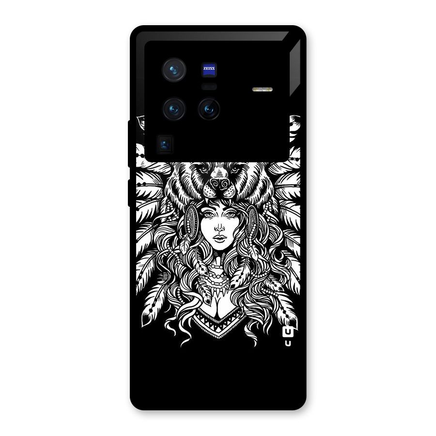 Girl Pattern Art Glass Back Case for Vivo X80 Pro