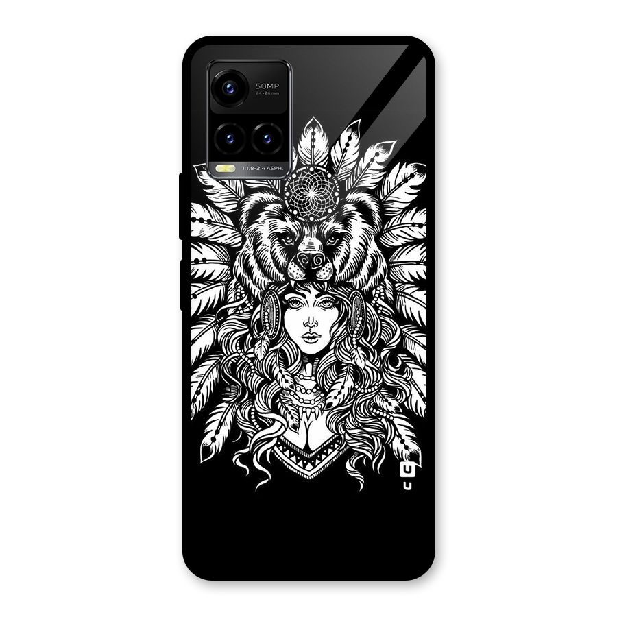 Girl Pattern Art Glass Back Case for Vivo Y21T