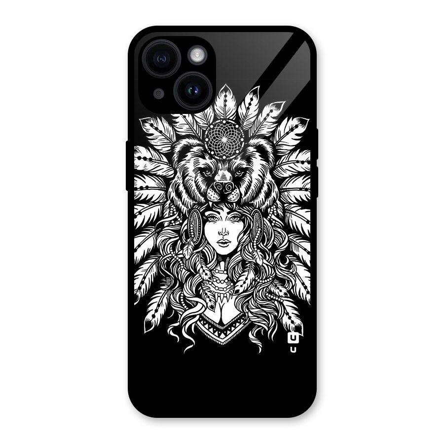 Girl Pattern Art Glass Back Case for iPhone 14