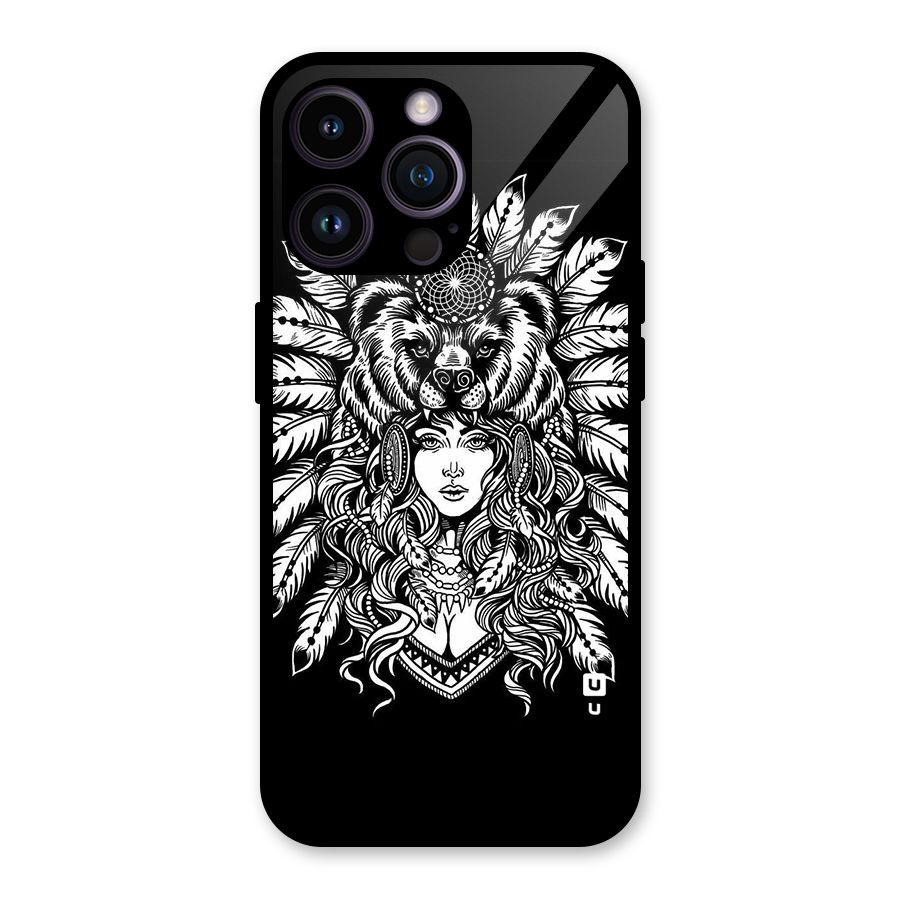 Girl Pattern Art Glass Back Case for iPhone 14 Pro Max