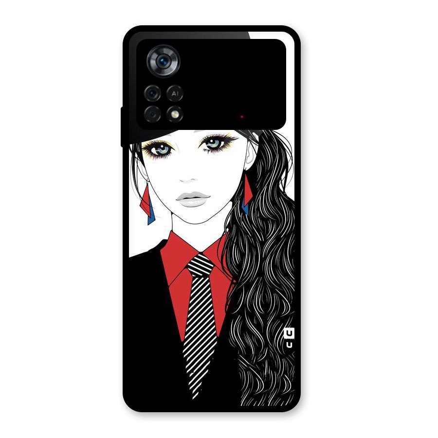 Girl Tie Glass Back Case for Poco X4 Pro 5G