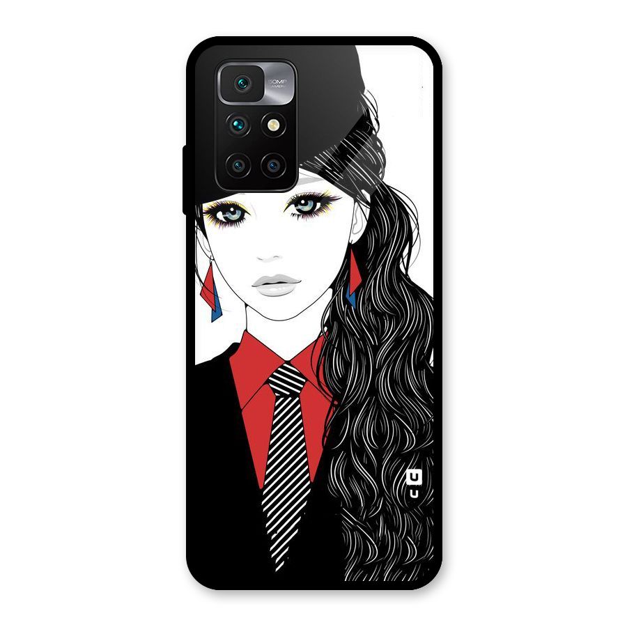 Girl Tie Glass Back Case for Redmi 10 Prime
