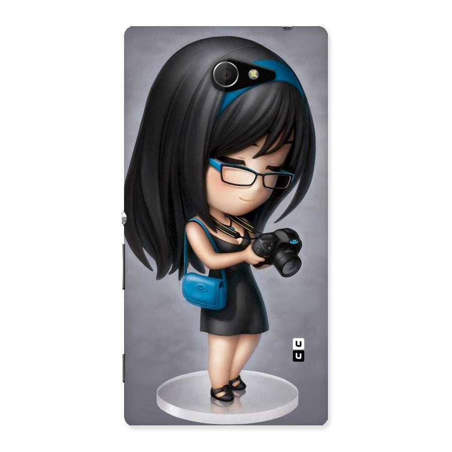 Girl With Camera Back Case for Sony Xperia M2