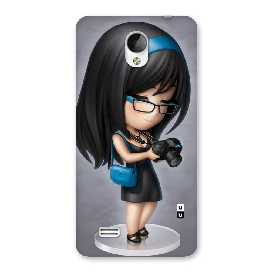Girl With Camera Back Case for Vivo Y21