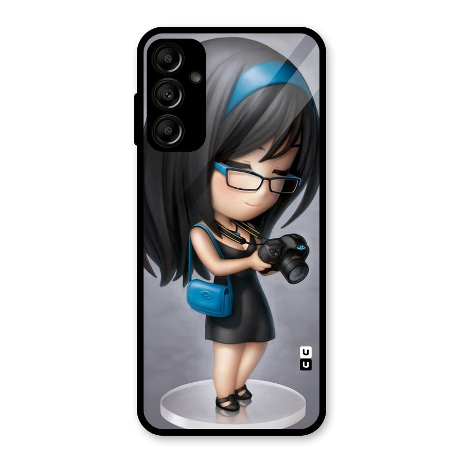 Girl With Camera Glass Back Case for Galaxy A14 5G