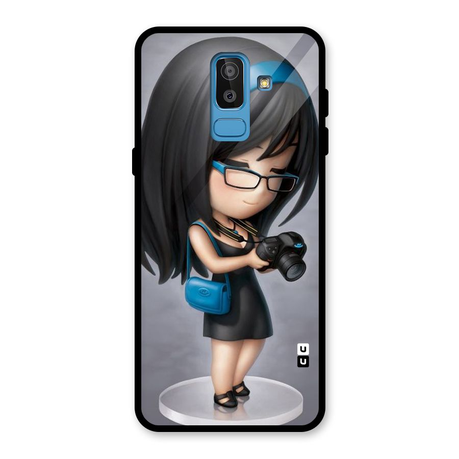Girl With Camera Glass Back Case for Galaxy J8