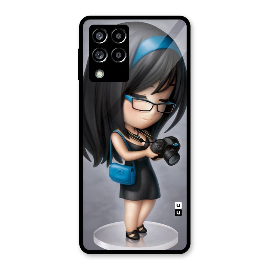 Girl With Camera Glass Back Case for Galaxy M53 5G