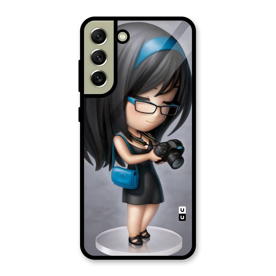 Girl With Camera Glass Back Case for Galaxy S21 FE 5G
