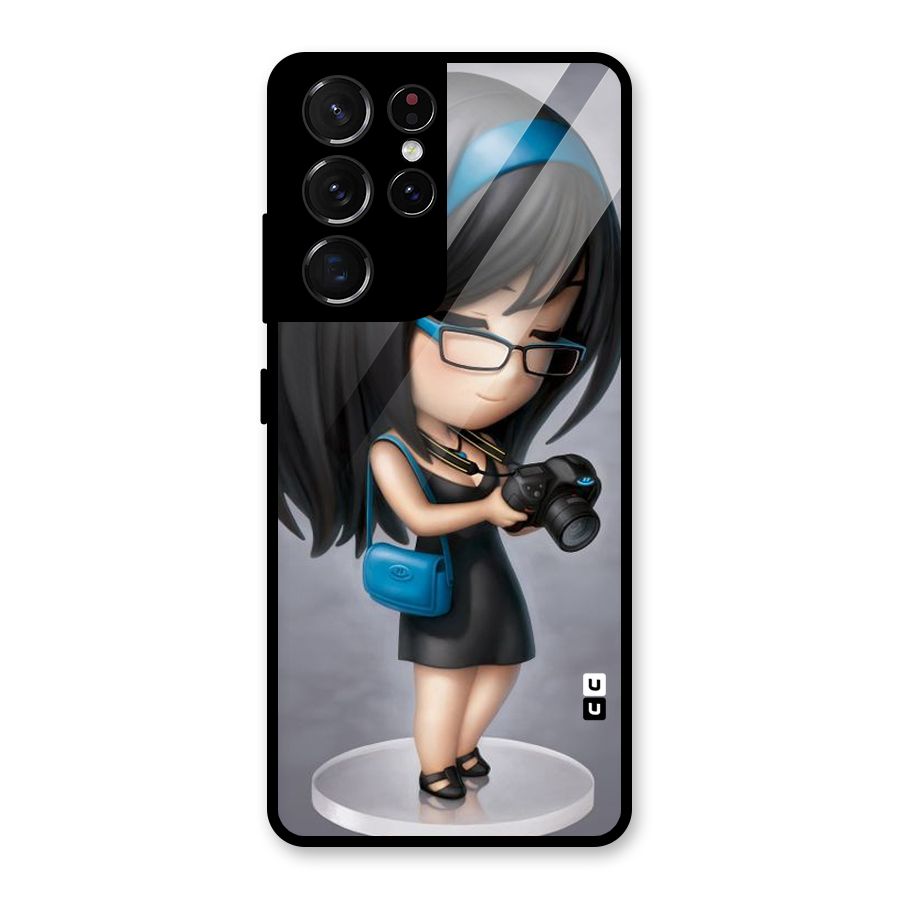 Girl With Camera Glass Back Case for Galaxy S21 Ultra 5G