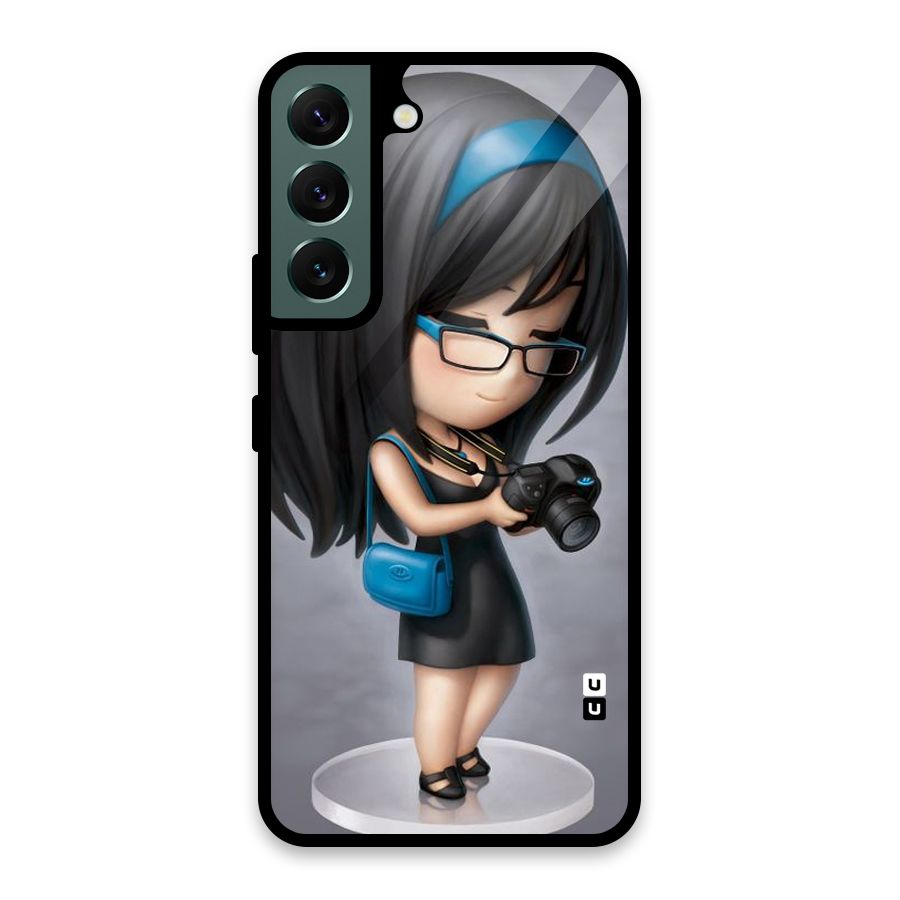 Girl With Camera Glass Back Case for Galaxy S22 5G