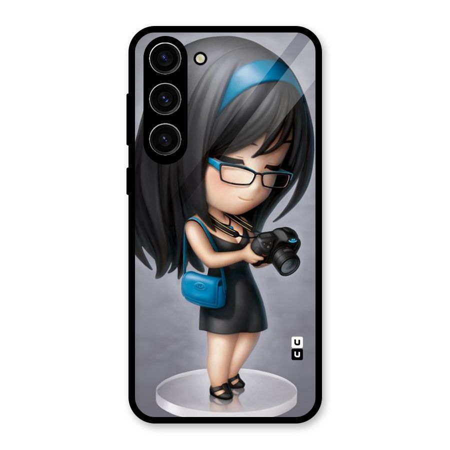 Girl With Camera Glass Back Case for Galaxy S23 Plus