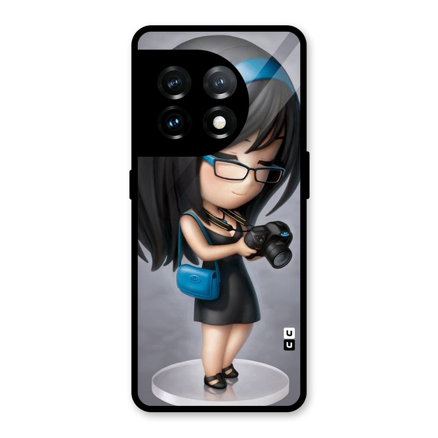 Girl With Camera Glass Back Case for OnePlus 11