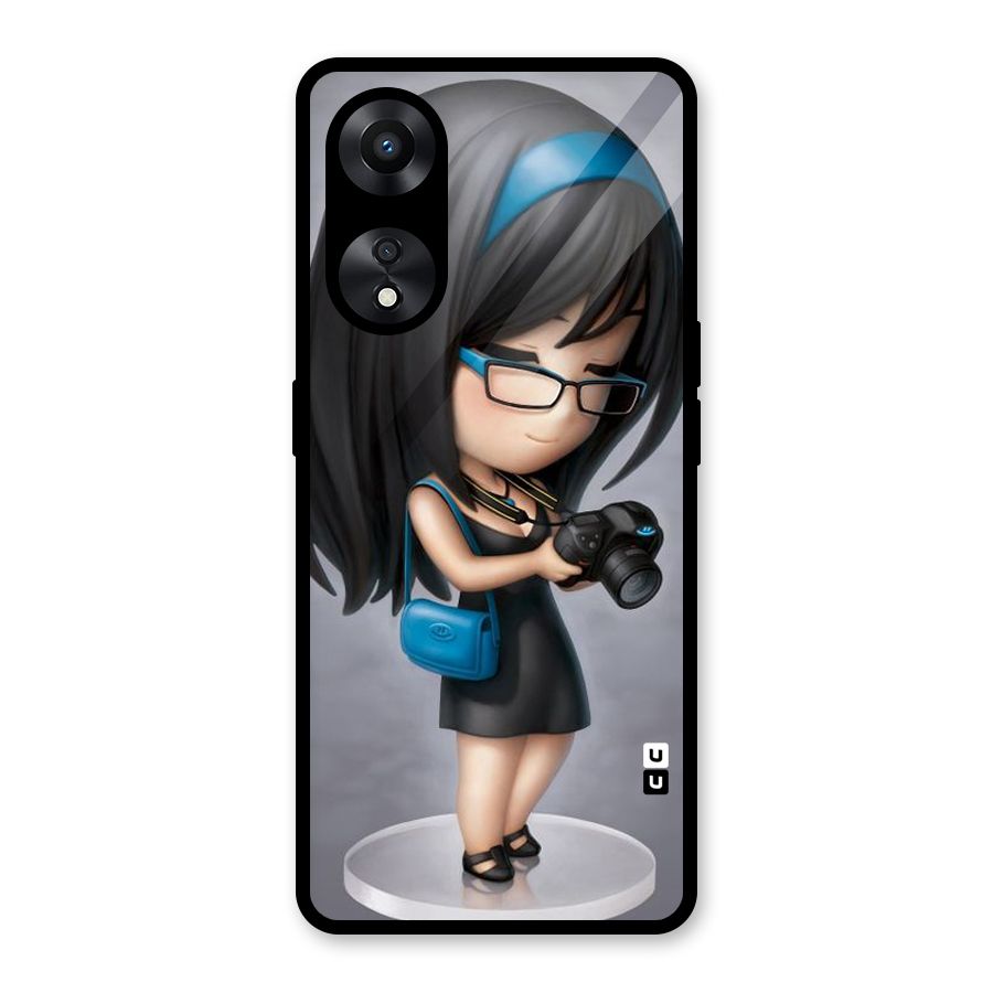 Girl With Camera Glass Back Case for Oppo A78