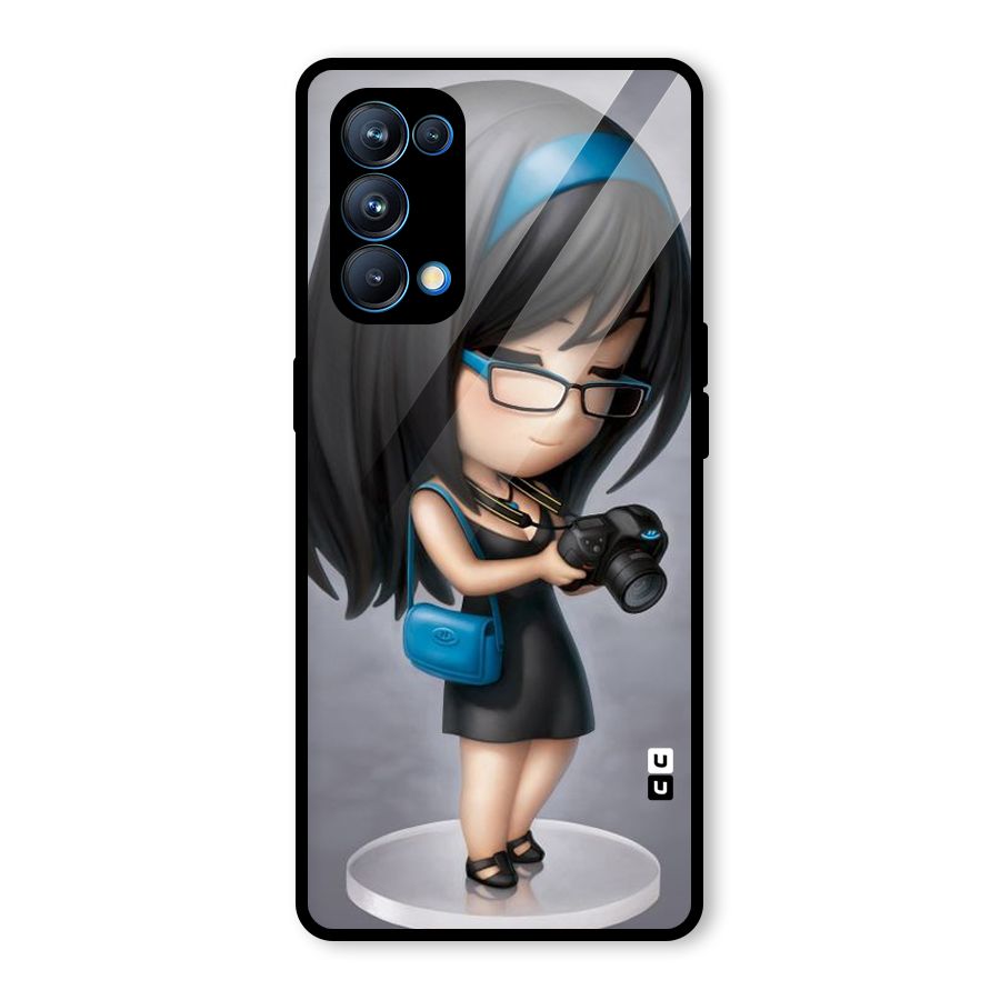 Girl With Camera Glass Back Case for Oppo Reno5 Pro 5G