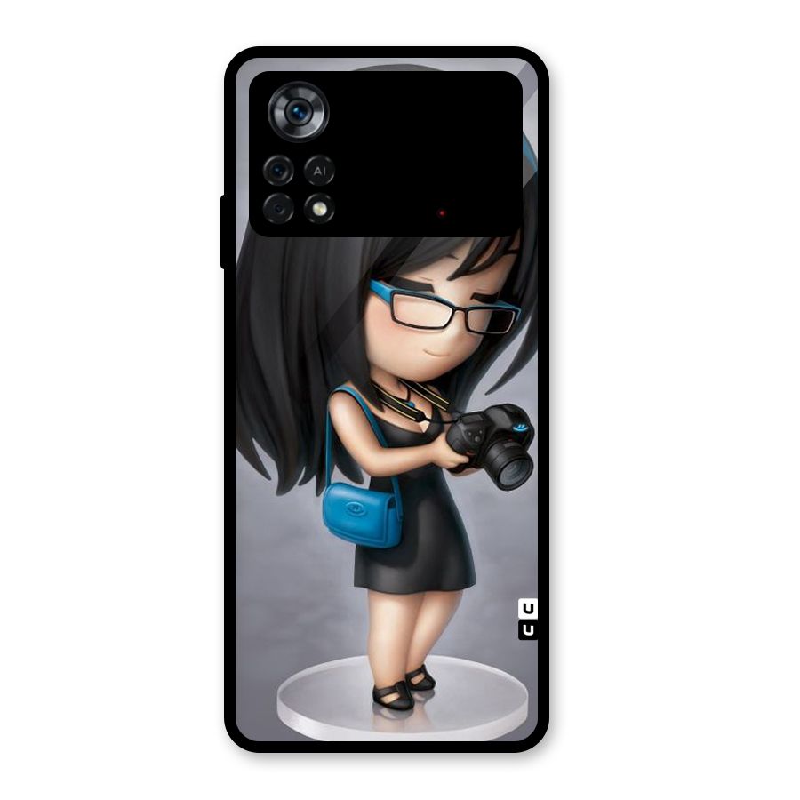 Girl With Camera Glass Back Case for Poco X4 Pro 5G