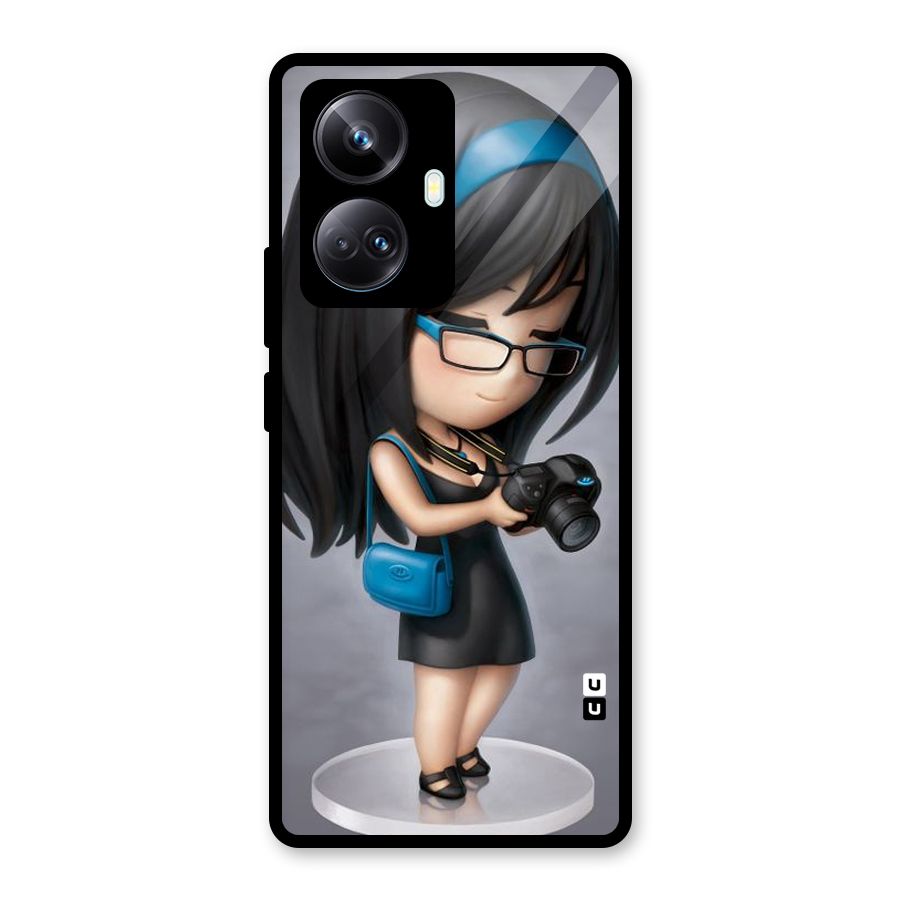 Girl With Camera Glass Back Case for Realme 10 Pro Plus