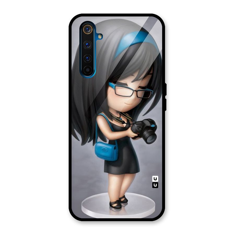 Girl With Camera Glass Back Case for Realme 6 Pro