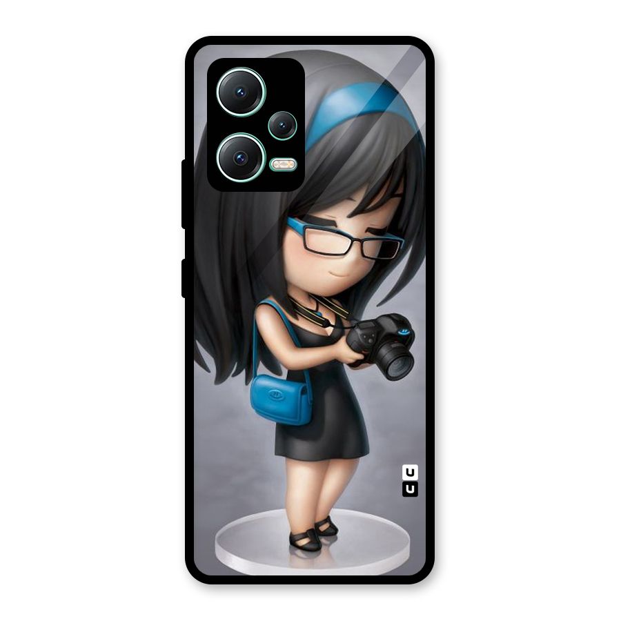 Girl With Camera Glass Back Case for Redmi Note 12 5G