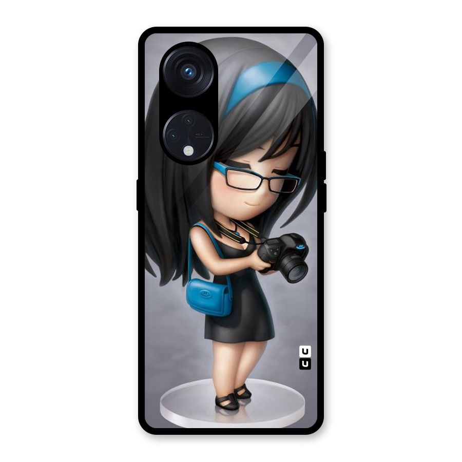 Girl With Camera Glass Back Case for Reno8 T 5G