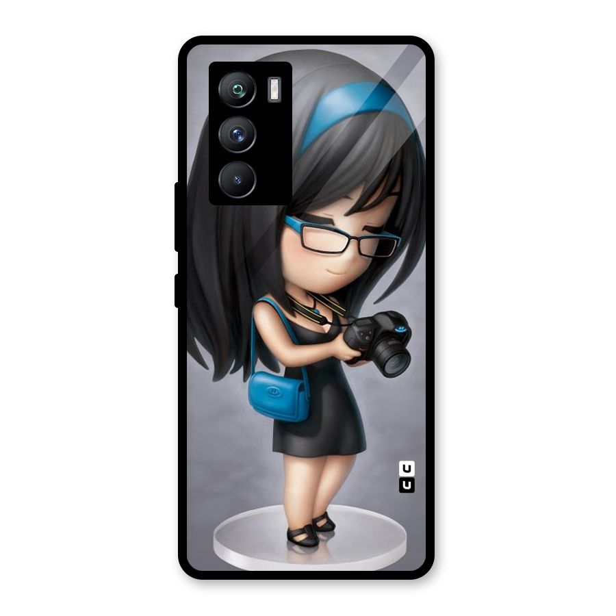 Girl With Camera Glass Back Case for Vivo iQOO 9 SE