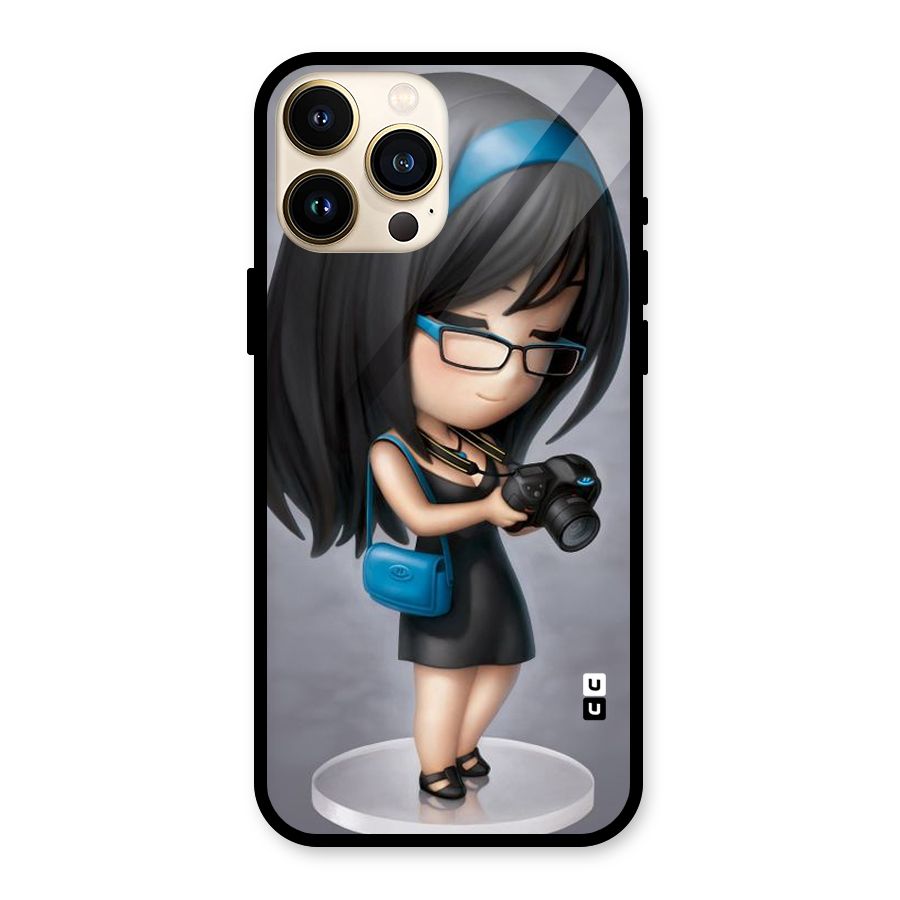 Girl With Camera Glass Back Case for iPhone 13 Pro Max