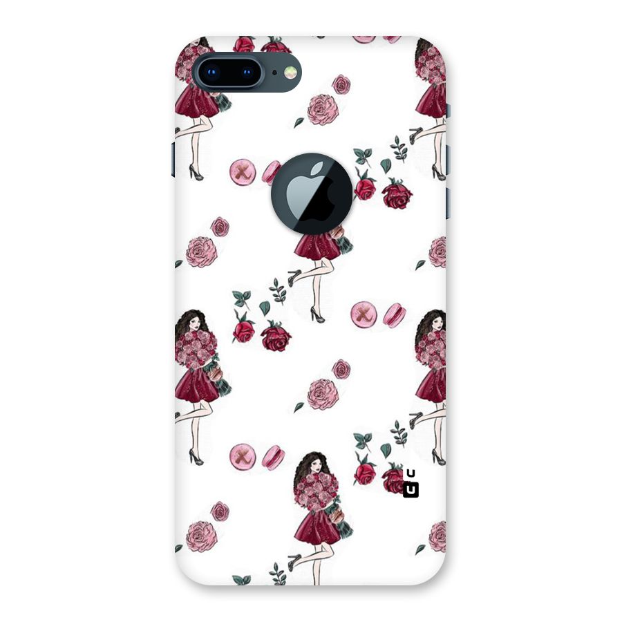 Girl With Flowers Back Case for iPhone 7 Plus Logo Cut