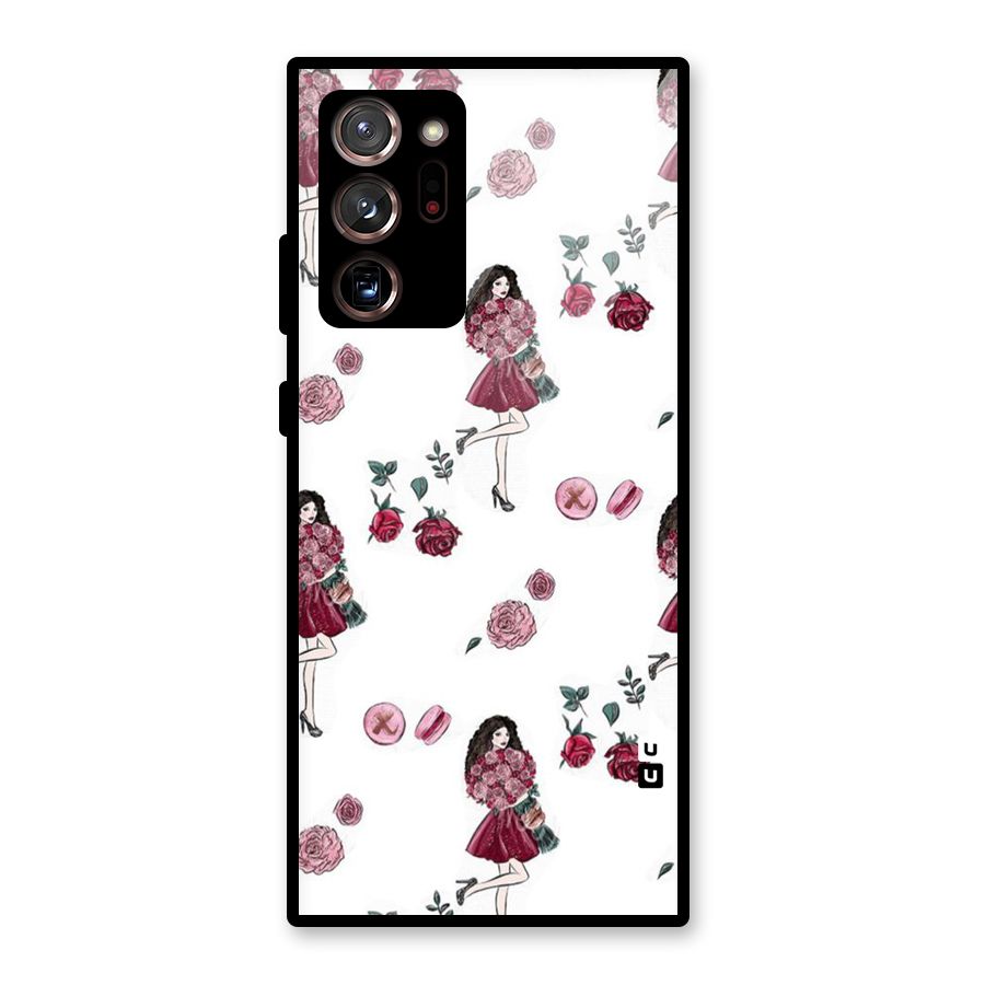 Girl With Flowers Glass Back Case for Galaxy Note 20 Ultra 5G