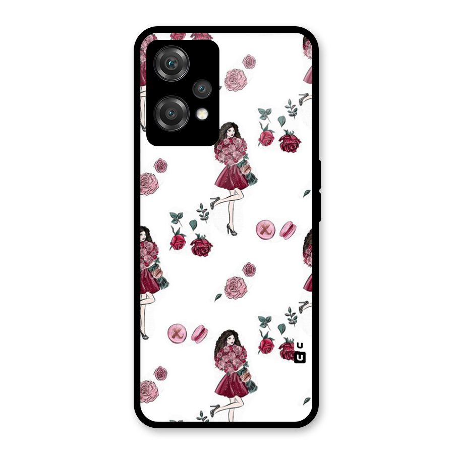Girl With Flowers Glass Back Case for OnePlus Nord CE 2 Lite 5G