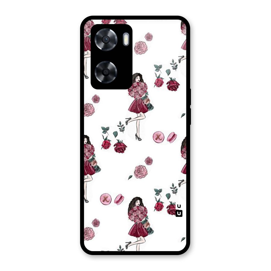 Girl With Flowers Glass Back Case for Oppo A57 2022