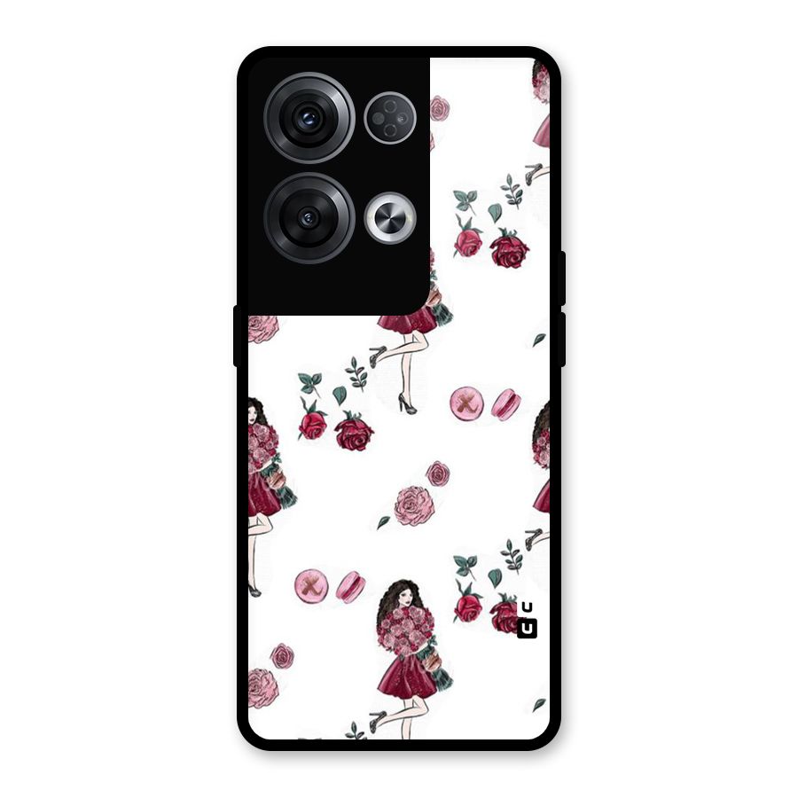 Girl With Flowers Glass Back Case for Oppo Reno8 Pro 5G