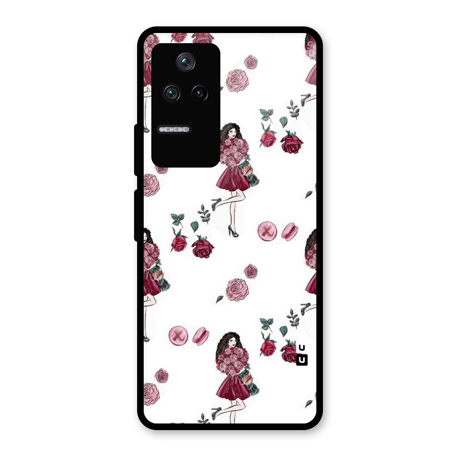 Girl With Flowers Glass Back Case for Poco F4 5G