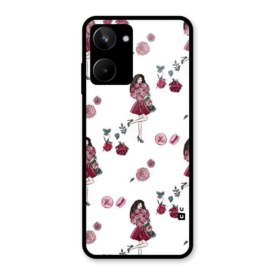 Girl With Flowers Glass Back Case for Realme 10