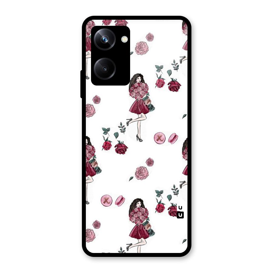 Girl With Flowers Glass Back Case for Realme 10 Pro