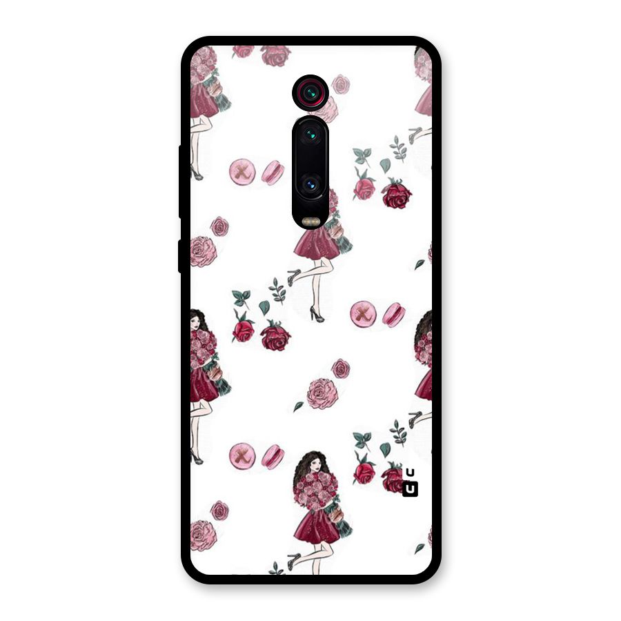 Girl With Flowers Glass Back Case for Redmi K20