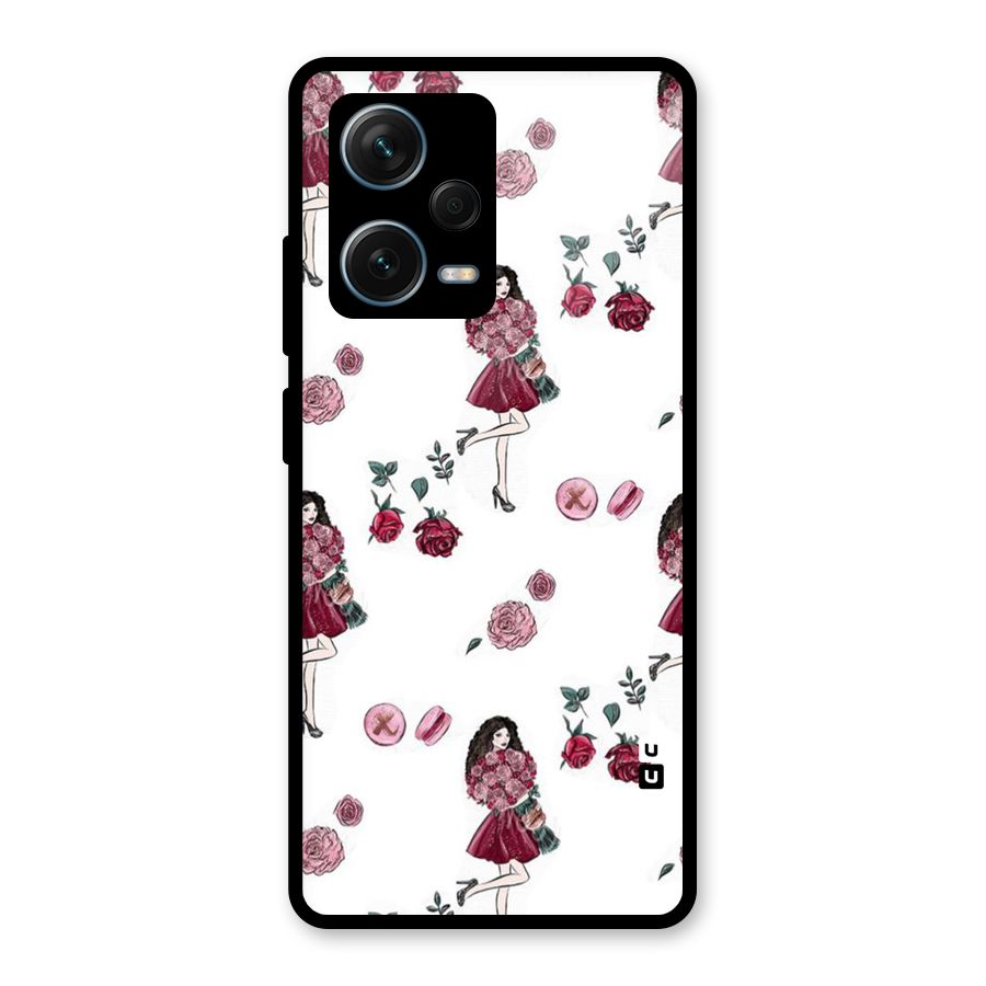 Girl With Flowers Glass Back Case for Redmi Note 12 Pro Plus 5G