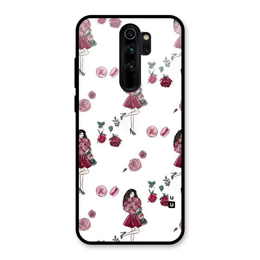 Girl With Flowers Glass Back Case for Redmi Note 8 Pro