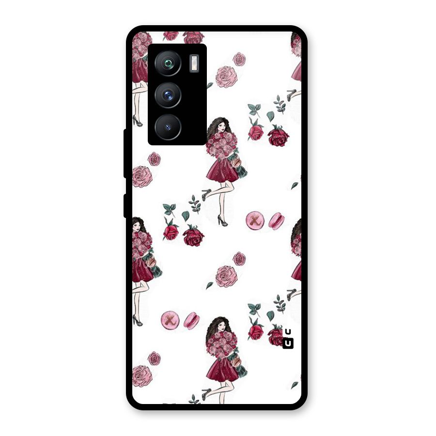 Girl With Flowers Glass Back Case for Vivo iQOO 9 SE