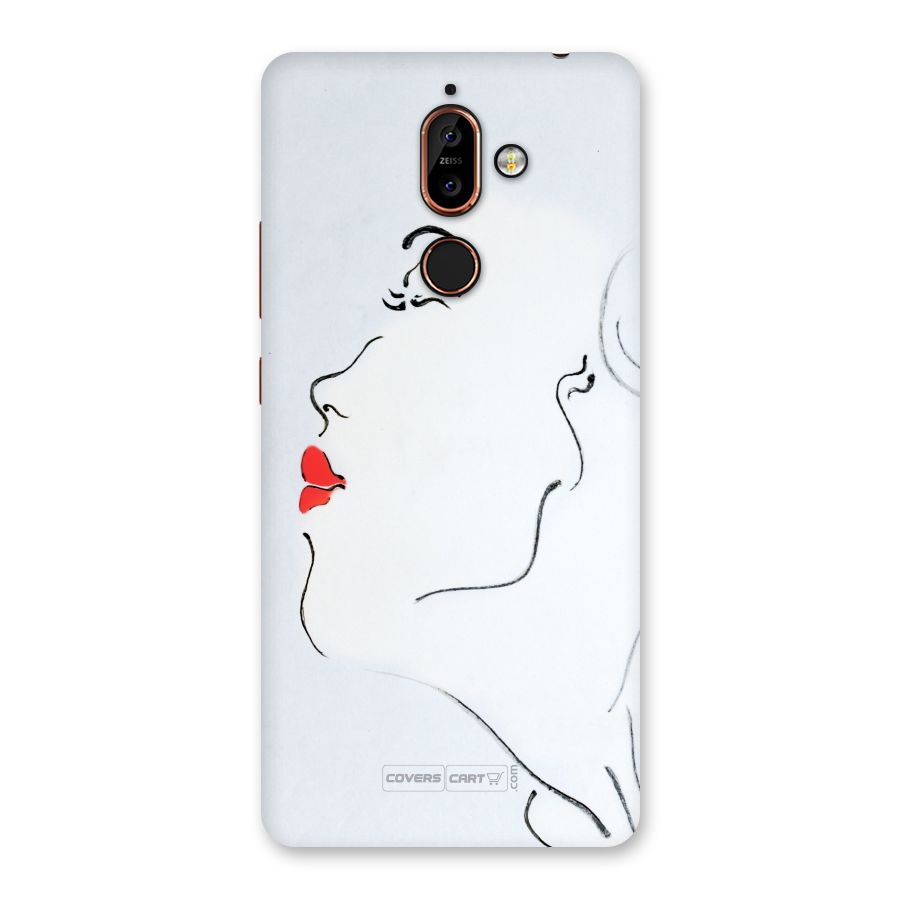 Girl in Red Lipstick Back Case for Nokia 7 Plus