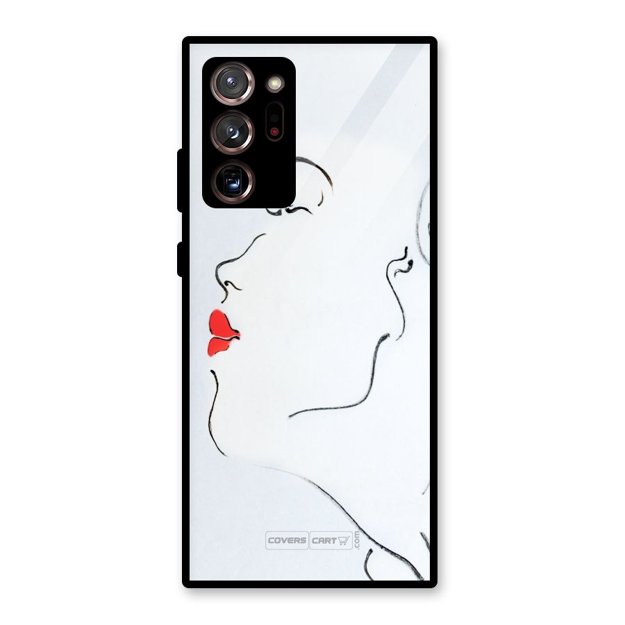 Girl in Red Lipstick Glass Back Case for Galaxy Note 20 Ultra