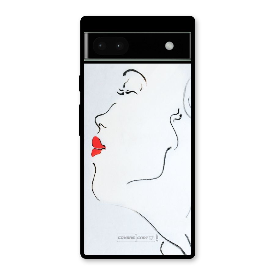 Girl in Red Lipstick Glass Back Case for Google Pixel 6a