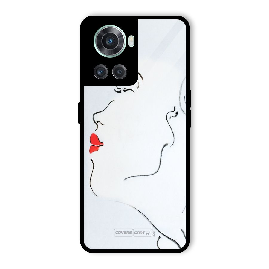 Girl in Red Lipstick Glass Back Case for OnePlus 10R