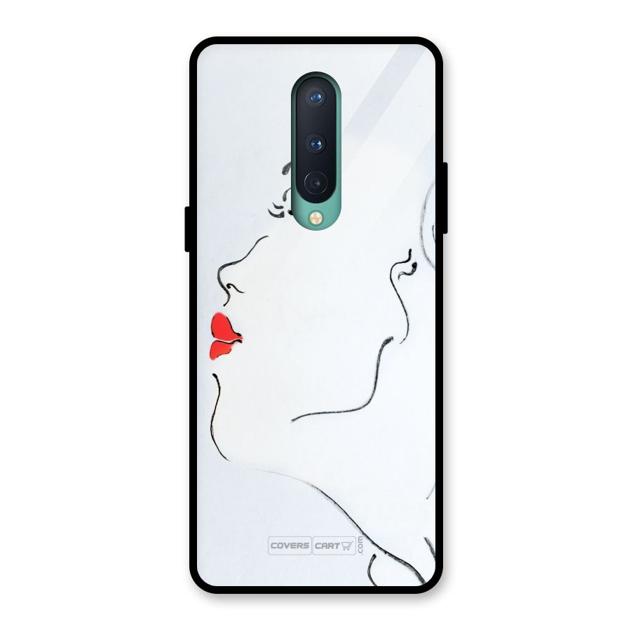 Girl in Red Lipstick Glass Back Case for OnePlus 8