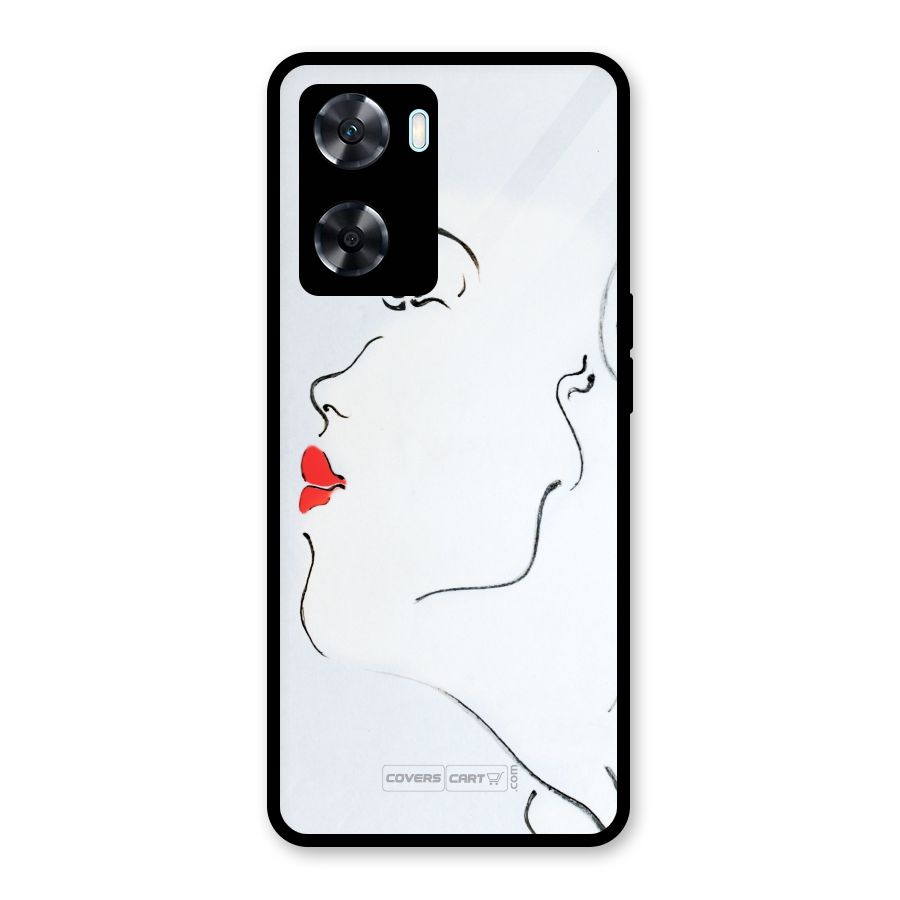 Girl in Red Lipstick Glass Back Case for Oppo A77
