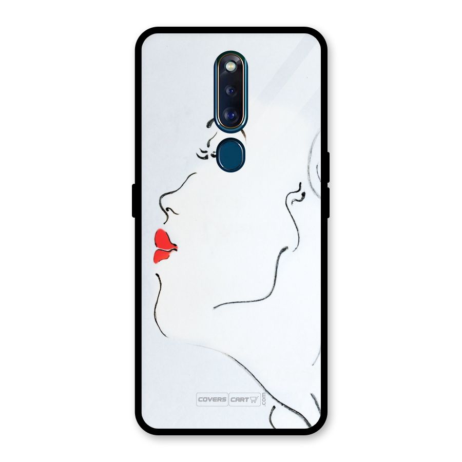 Girl in Red Lipstick Glass Back Case for Oppo F11 Pro