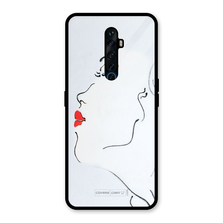 Girl in Red Lipstick Glass Back Case for Oppo Reno2 F