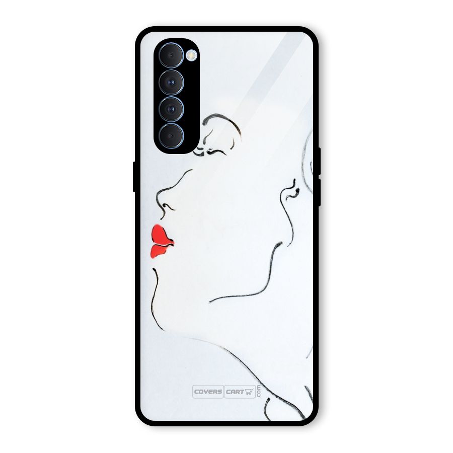 Girl in Red Lipstick Glass Back Case for Oppo Reno4 Pro