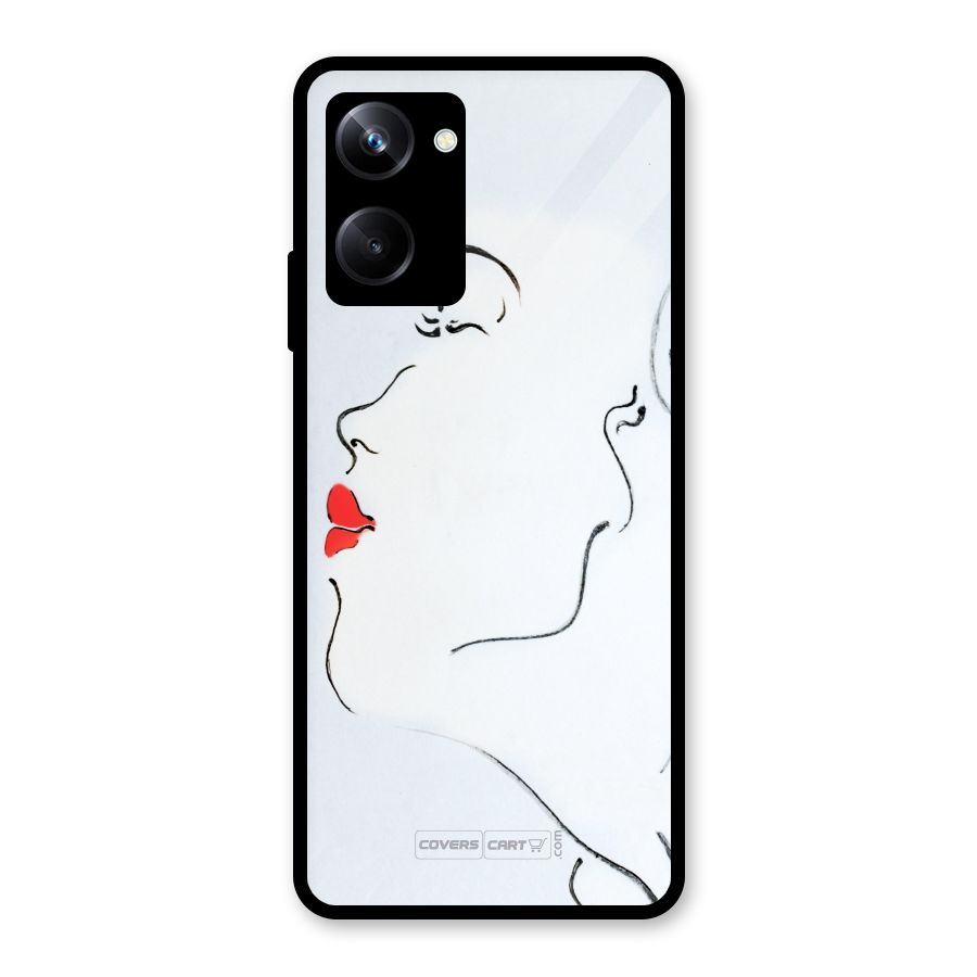 Girl in Red Lipstick Glass Back Case for Realme 10 Pro
